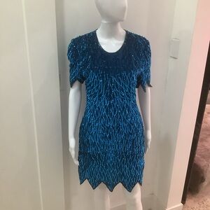 Scala Blue Beaded Dress